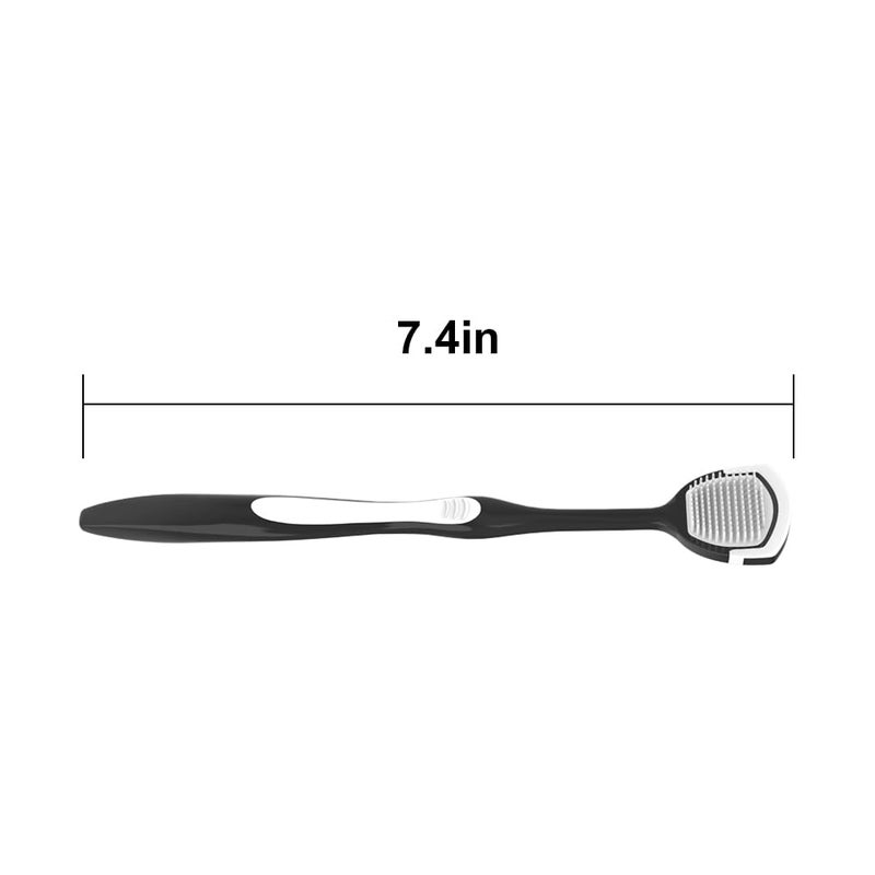 Drperfect Soft Tongue Brush Scraper Cleaner Helps Fight Bad Breath Clean Your Tongue Without Hurt Pack Of 4 (Black) - Image 2